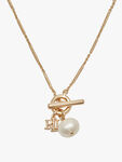 Twisted Bar LRL Pearl Pendant Necklace